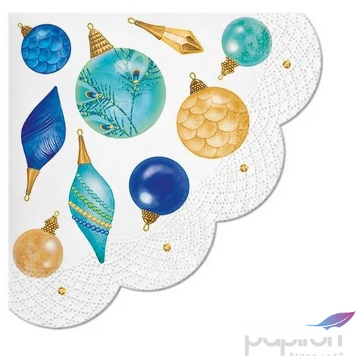 Szalvéta karácsonyi Peacock Collection papírszalvéta 33x33cm,20db-os