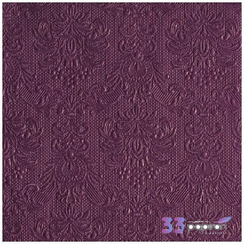 Szalvéta Ambiente Elegance aubergine dombornyomott 40x40cm,15db-os