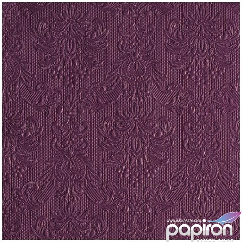 Szalvéta Ambiente Elegance aubergine dombornyomott 40x40cm,15db-os