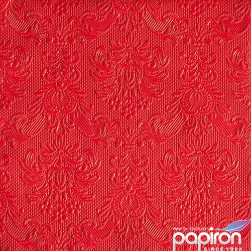 Szalvéta Ambiente Elegance Red ag dombornyomott 33x33cm 3rétegű 15db/csom