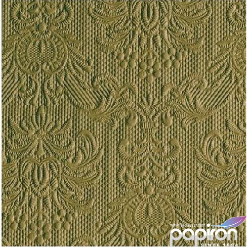 Szalvéta Ambiente Elegance Elegance Olive Green dombornyomott papírszalvéta 25x25cm,15db-os