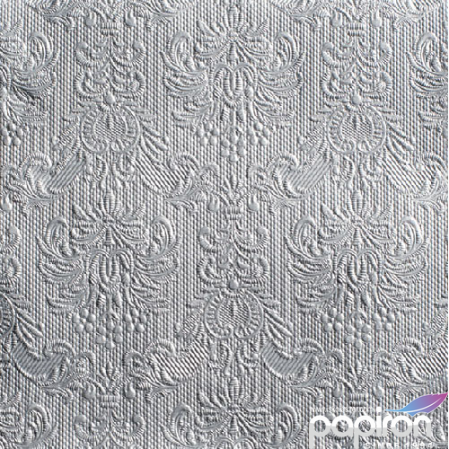 Szalvéta Ambiente Elegance Silver ag dombornyomott 33x33cm 3rétegű 15db/csom