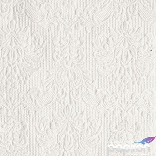 Szalvéta Ambiente Elegance Elegance White dombornyomott papírszalvéta 25x25cm,15db-os