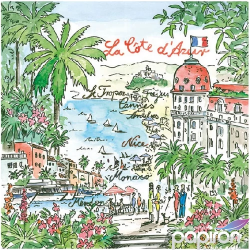 Szalvéta Ambiente Elegance Cote d' Azur dombornyomott 33x33cm 3rétegű 15db/csom