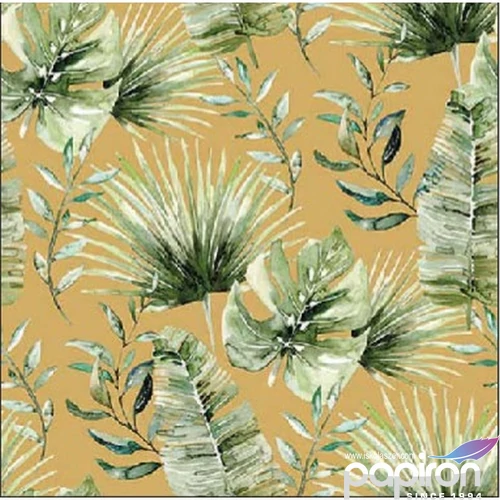 Szalvéta Ambiante Jungle leaves godl papírszalvéta 25x25cm,15db-os