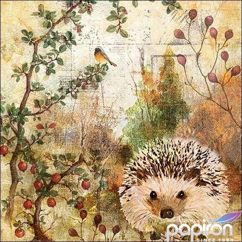 Szalvéta Ambiente 33x33cm Autumn Hedgehog 3rétegű 20db/csomag