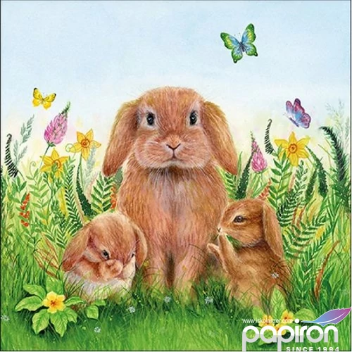 Szalvéta Ambiante Rabbit Family papírszalvéta 33x33cm,20db-os