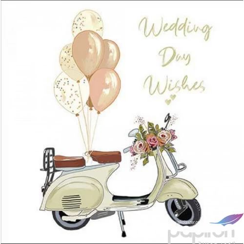 Szalvéta Ambiante Wedding day wishes papírszalvéta 33x33cm,20db-os