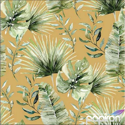 Szalvéta Ambiante Jungle leaves godl papírszalvéta 33x33cm,20db-os