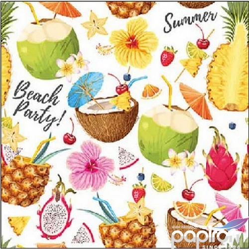 Szalvéta Ambiante Beach party white papírszalvéta 25x25cm,15db-os