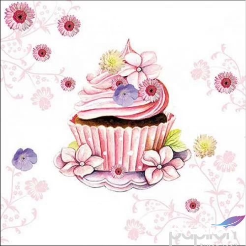Szalvéta Ambiante Decorated Cupcake papír papírszalvéta 33x33cm,20db-os