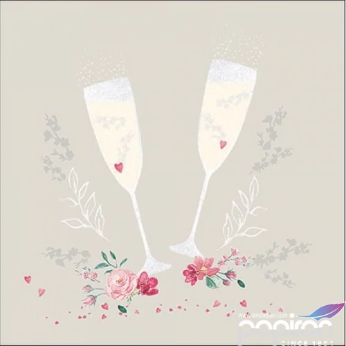 Szalvéta Ambiante Champagne glasses grey papír papírszalvéta 33x33cm,20db-os
