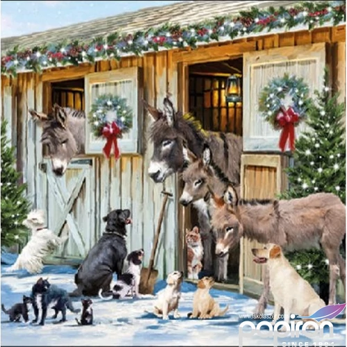 Szalvéta Ambiante Animal Friends papír papírszalvéta 25x25cm,15db-os