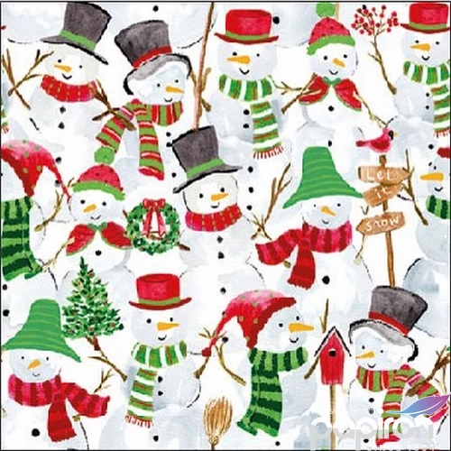 Szalvéta Ambiante Snowman Party papírszalvéta 25x25cm,15db-os
