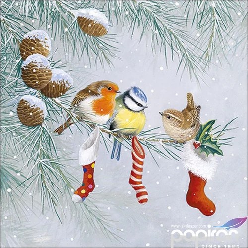 Szalvéta Ambiante Christmas Socks papír papírszalvéta 33x33cm,20db-os