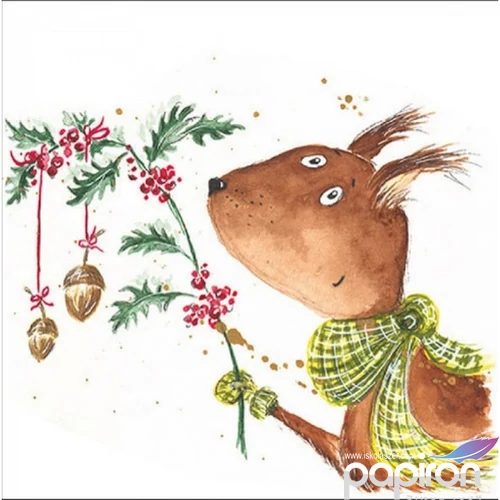 Szalvéta Ambiante Funny squirrel papír papírszalvéta 33x33cm,20db-os