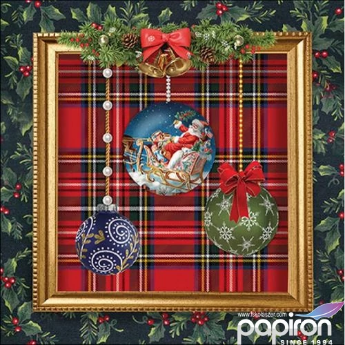 Szalvéta Ambiante Baubles in frame papír papírszalvéta 33x33cm,20db-os