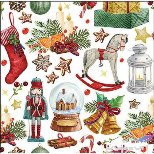 Szalvéta Ambiante Vintage ornaments papírszalvéta 33x33cm,20db-os