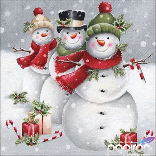 Szalvéta Ambiante Smiling snowman papírszalvéta 33x33cm,20db-os