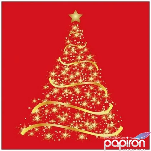 Szalvéta Ambiante Shining Tree red papírszalvéta 33x33cm,20db-os