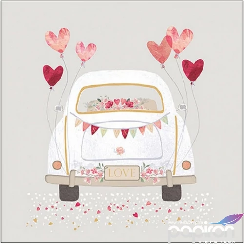 Szalvéta Ambiante Just married grey papírszalvéta 33x33cm,20db-os