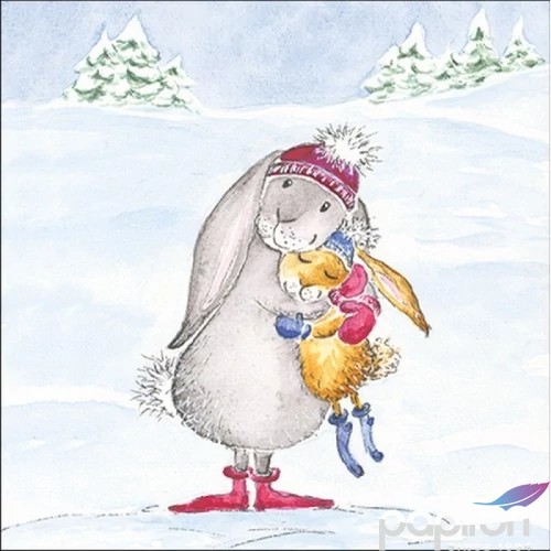 Szalvéta Ambiante Snow rabbits papírszalvéta 33x33cm,20db-os