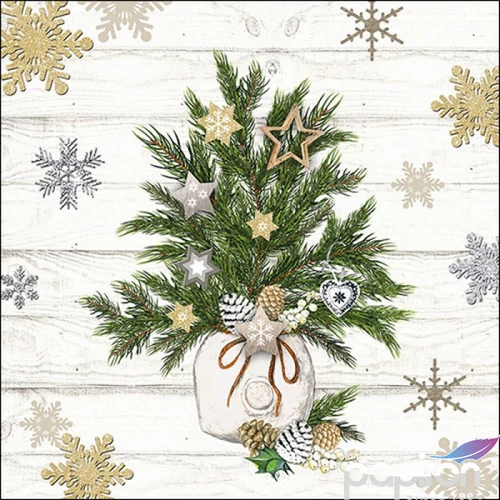 Szalvéta Ambiante Decorated Branches papír papírszalvéta 33x33cm,20db-os