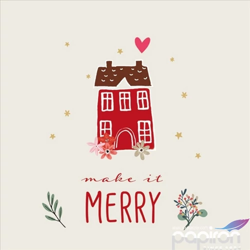 Szalvéta Ambiente Make it merry papírszalvéta 33x33cm,20db-os