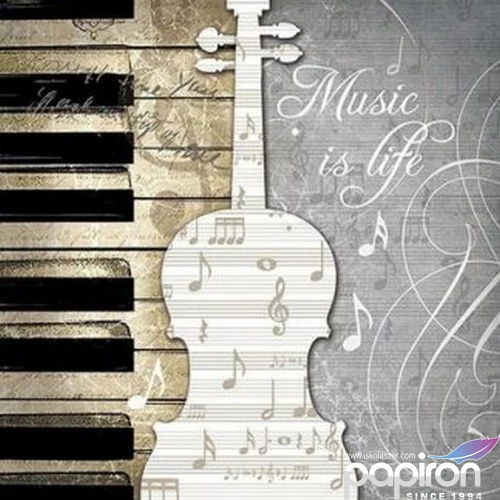 Szalvéta Ambiante Music is Life papírszalvéta 33x33cm,20db-os