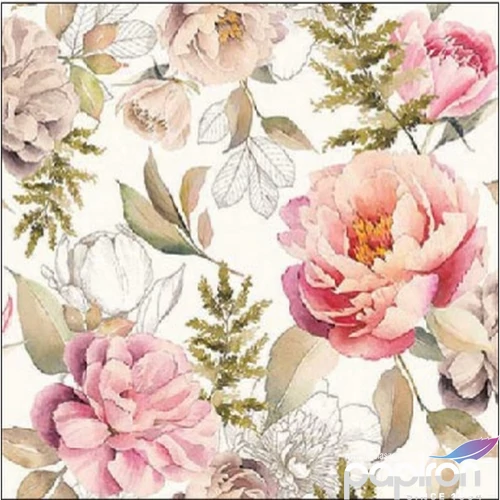 Szalvéta Ambiante Peonies composition cream papírszalvéta 25x25cm,15db-os