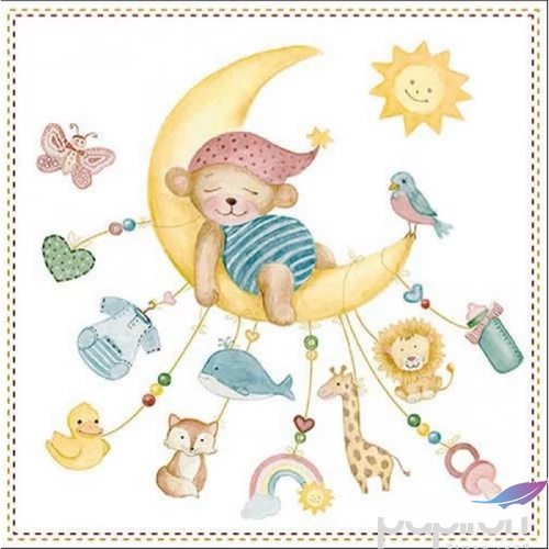 Szalvéta Ambiante Sleepy teddy bear papírszalvéta 33x33cm,20db-os