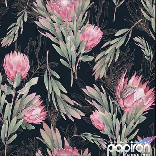 Szalvéta Ambiante Protea black papírszalvéta 33x33cm,20db-os