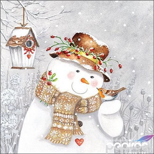 Szalvéta Ambiante Snowman Hodl ing Robin papírszalvéta 33x33cm,20db-os