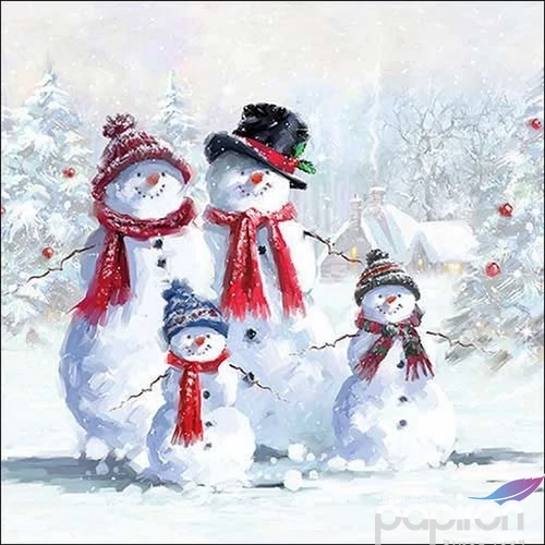 Szalvéta Ambiante Snowman With Hat papírszalvéta 33x33cm,20db-os