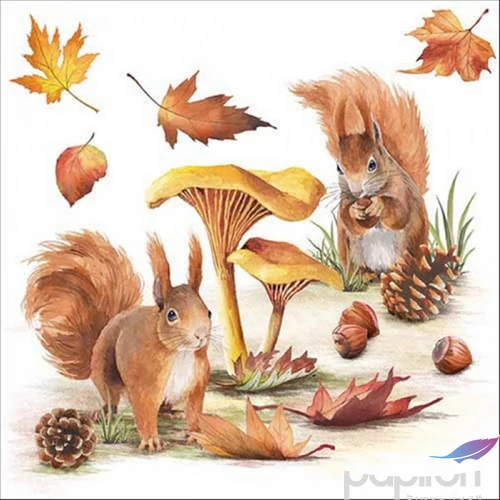 Szalvéta Ambiente 33x33cm Squirrels go nuts 20db-os 3rétegű 20db/csomag