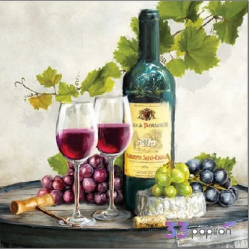 Szalvéta Ambiante őszi Red wine papírszalvéta 25x25cm,15db-os