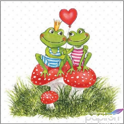 Szalvéta Ambiente szívecskés love béka 33x33 3rétegű, 20db/csomag 13318180
