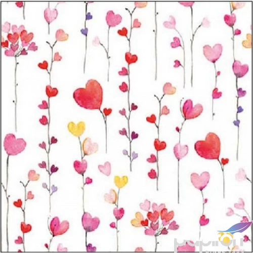 Szalvéta Ambiente szívecskés Pattern 25x25 3rétegű, 20db/csomag 12518125