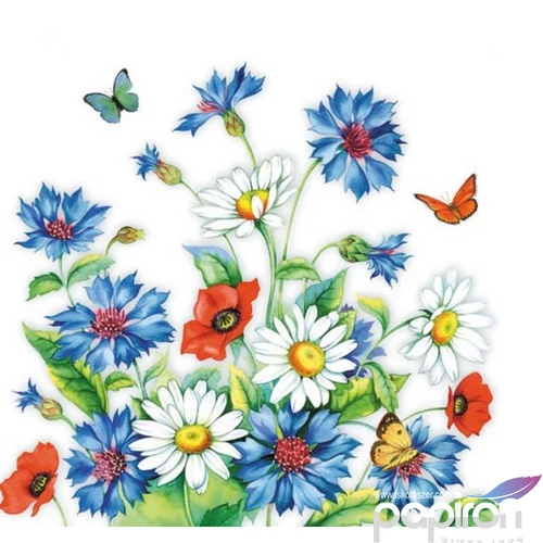 Szalvéta Ambiente virágos 33x33cm, 3rétegű, 20db/csomag Cornflower
