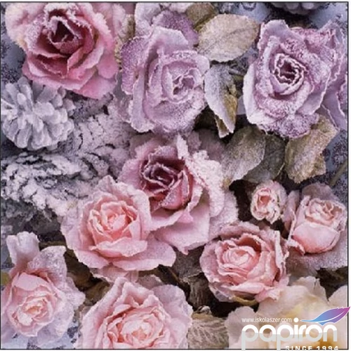 Szalvéta Ambiante Winter Roses papírszalvéta 25x25cm,15db-os