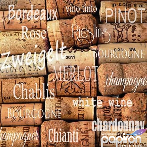 Szalvéta Ambiante Wine Corks papírszalvéta 33x33cm,20db-os