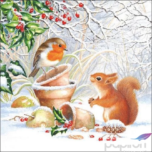 Szalvéta Ambiante Winter Picture papírszalvéta 33x33cm,20db-os