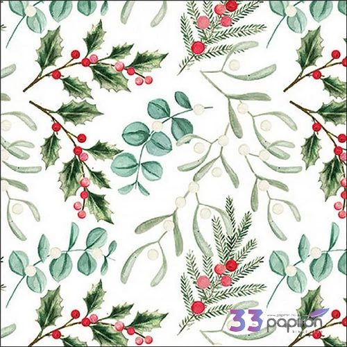 Szalvéta Foliagle scatter whi 33x33cm, 20db-os
