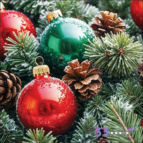 Szalvéta Frozen Baubles 33x33cm, 20db-os