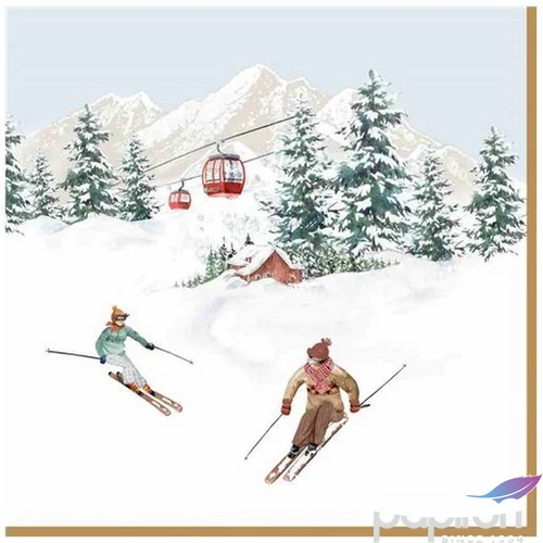 Szalvéta karácsonyi 33x33cm, Chalet papírszalvéta 33x33cm,20db-os