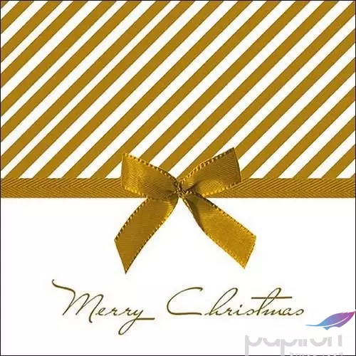 Szalvéta karácsonyi 33x33cm Christmas Bow Gold papírSzalvéta 20db-os