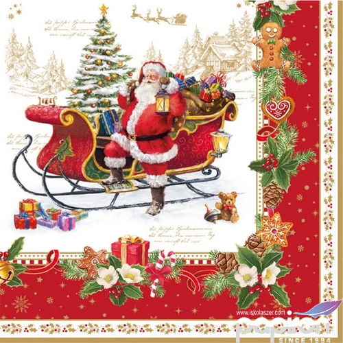 Szalvéta karácsonyi 33x33cm, Christmas Memories papírszalvéta 33x33cm,20db-os
