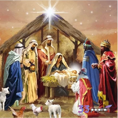 Szalvéta Ambiante Nativity Collage papírszalvéta 33x33cm,20db-os