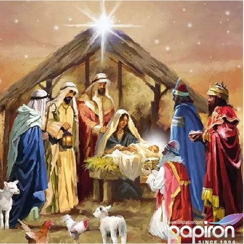 Szalvéta Ambiante Nativity Collage papírszalvéta 33x33cm,20db-os