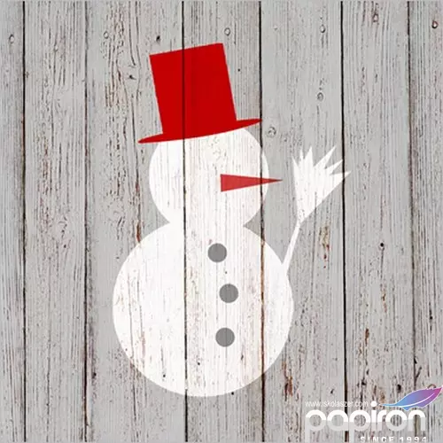 Szalvéta karácsonyi 33x33cm Snowman on Wood papírSzalvéta 20db-os